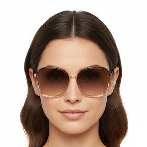 New Authentic  CHLOE Brown Round CH0031S 002 Sunglasses Women